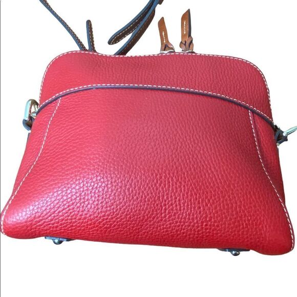Dooney & Bourke Saffiano Cameron Pebble leather Crossbody in tomato red NWOT COA - Picture 4 of 16